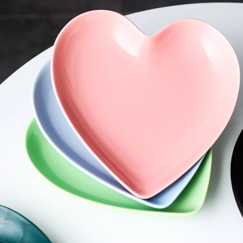 Creative Pink Heart Ceramic Pl - đánh giá và giá Home Cooking Order