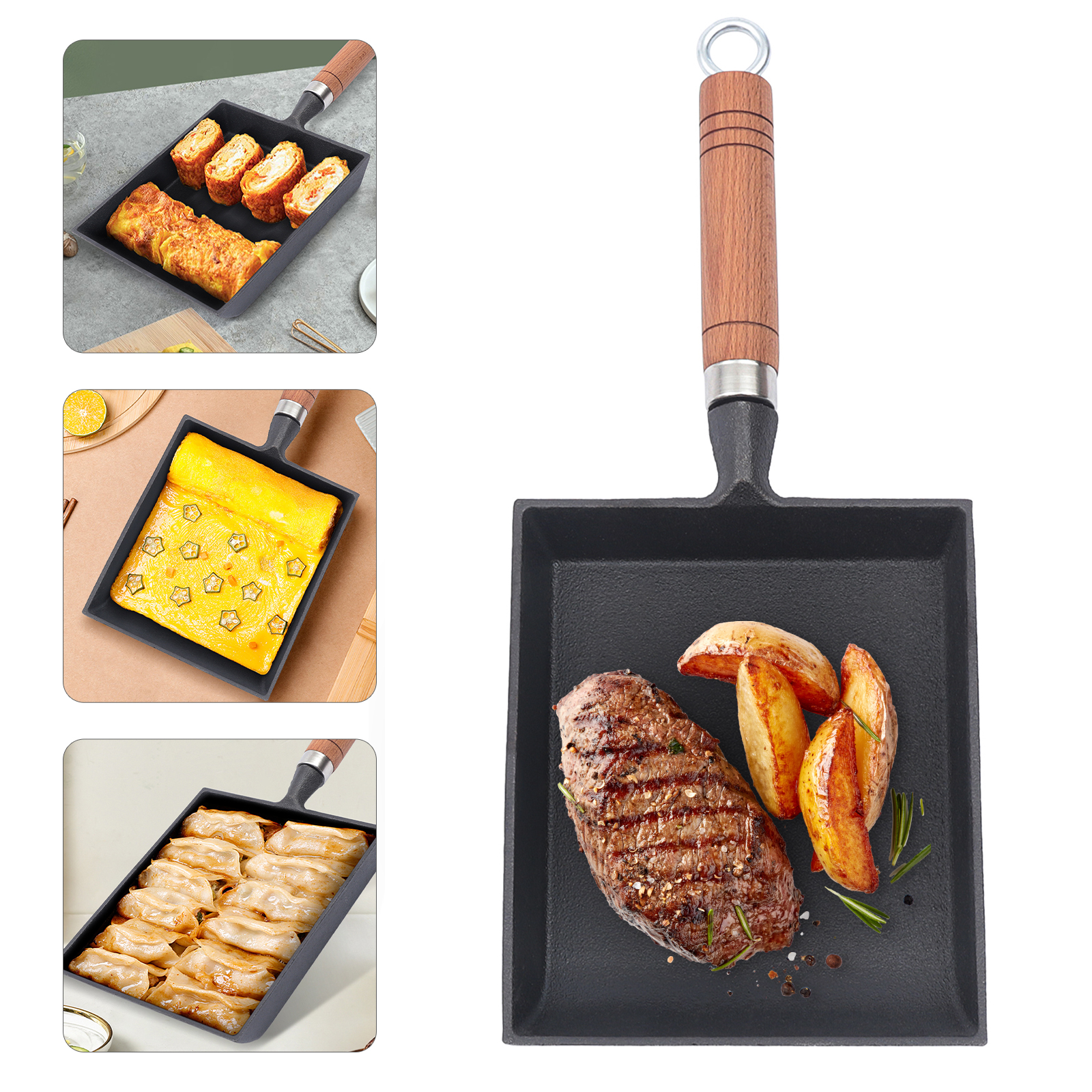 1PCS Egg Fry Pan Square Cast I - đánh giá và giá Dosa Pan Iron