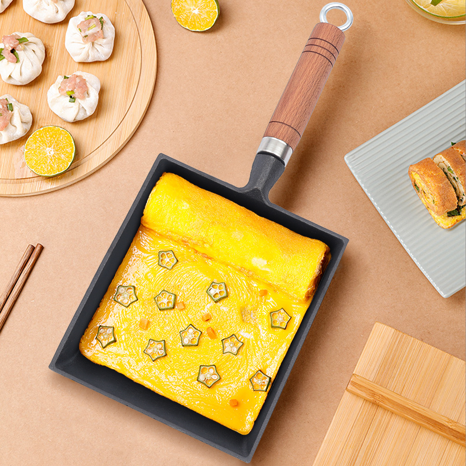 1PCS Egg Fry Pan Square Cast I - đánh giá và giá Dosa Pan Iron