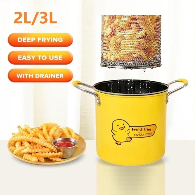 2/3L Deep Fryer Pot Stainless  - đánh giá và giá Home Cooking Oil Filter