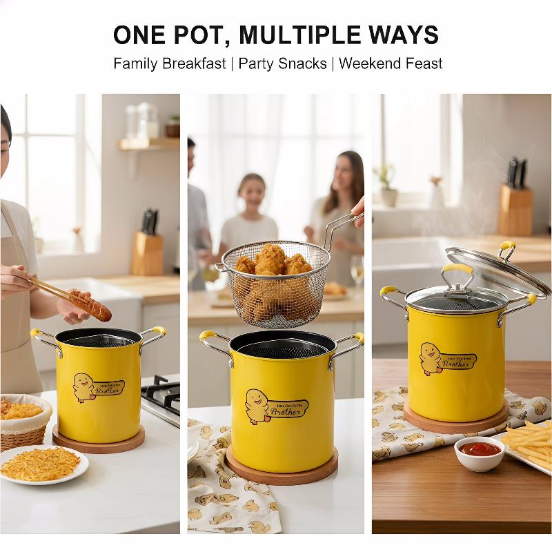 2/3L Deep Fryer Pot Stainless  - đánh giá và giá Home Cooking Oil Filter