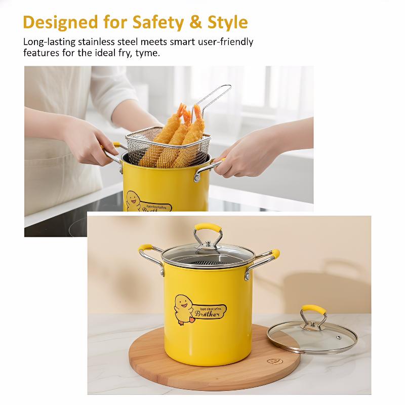 2/3L Deep Fryer Pot Stainless  - đánh giá và giá Home Cooking Oil Filter